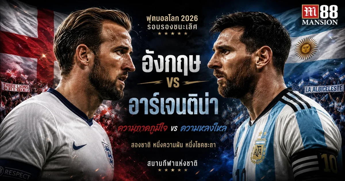 วิเคราะห์บอลโลก 2026 รอบรองชนะเลิศ: อังกฤษ พบ อาร์เจนตินา | M88 Mansion & Msports